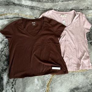 Set of 2 Madewell crop shirts